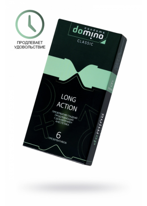 Презервативы DOMINO CLASSIC Long action, с эффектом продления, 6 шт